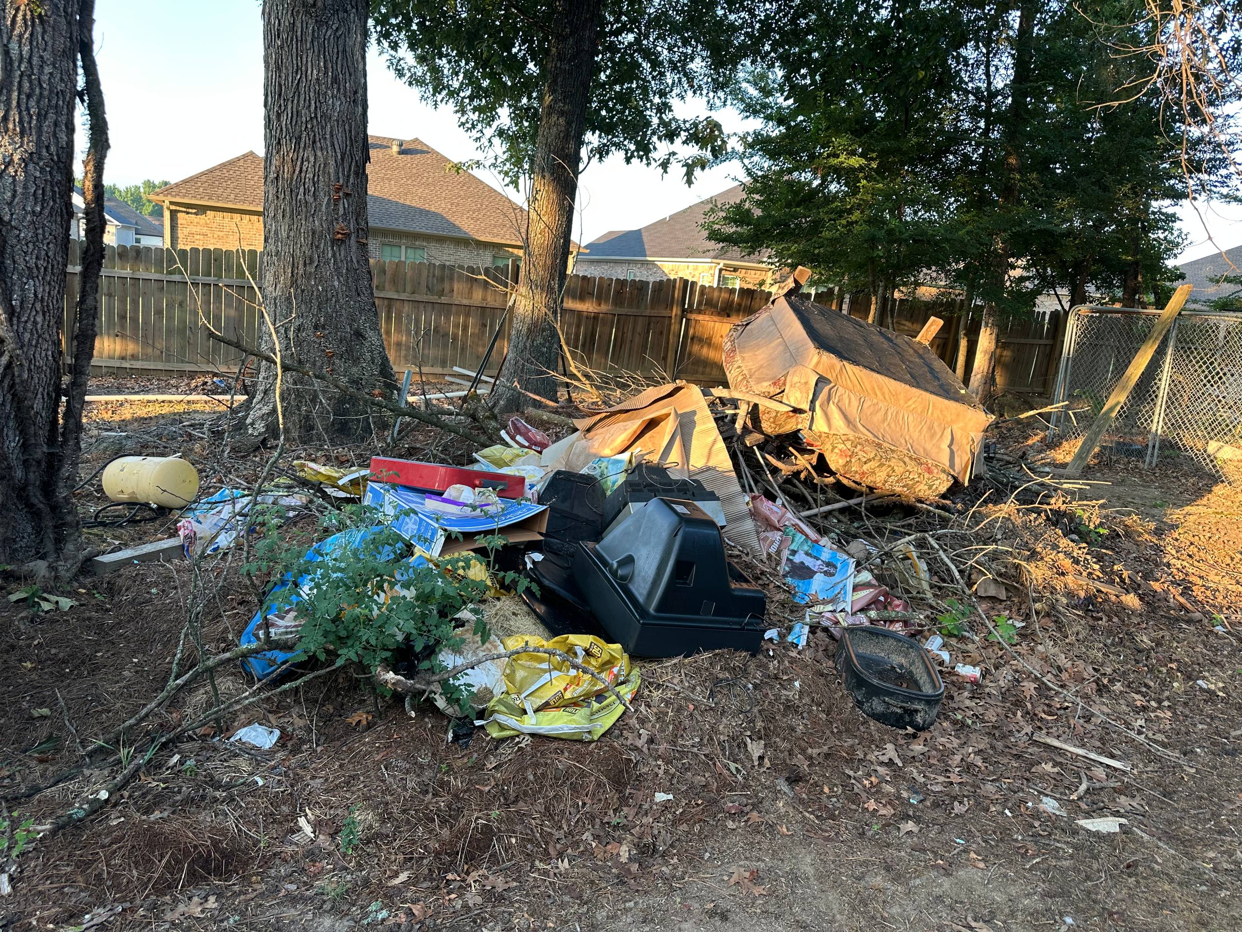 Cluttered space before junk removal