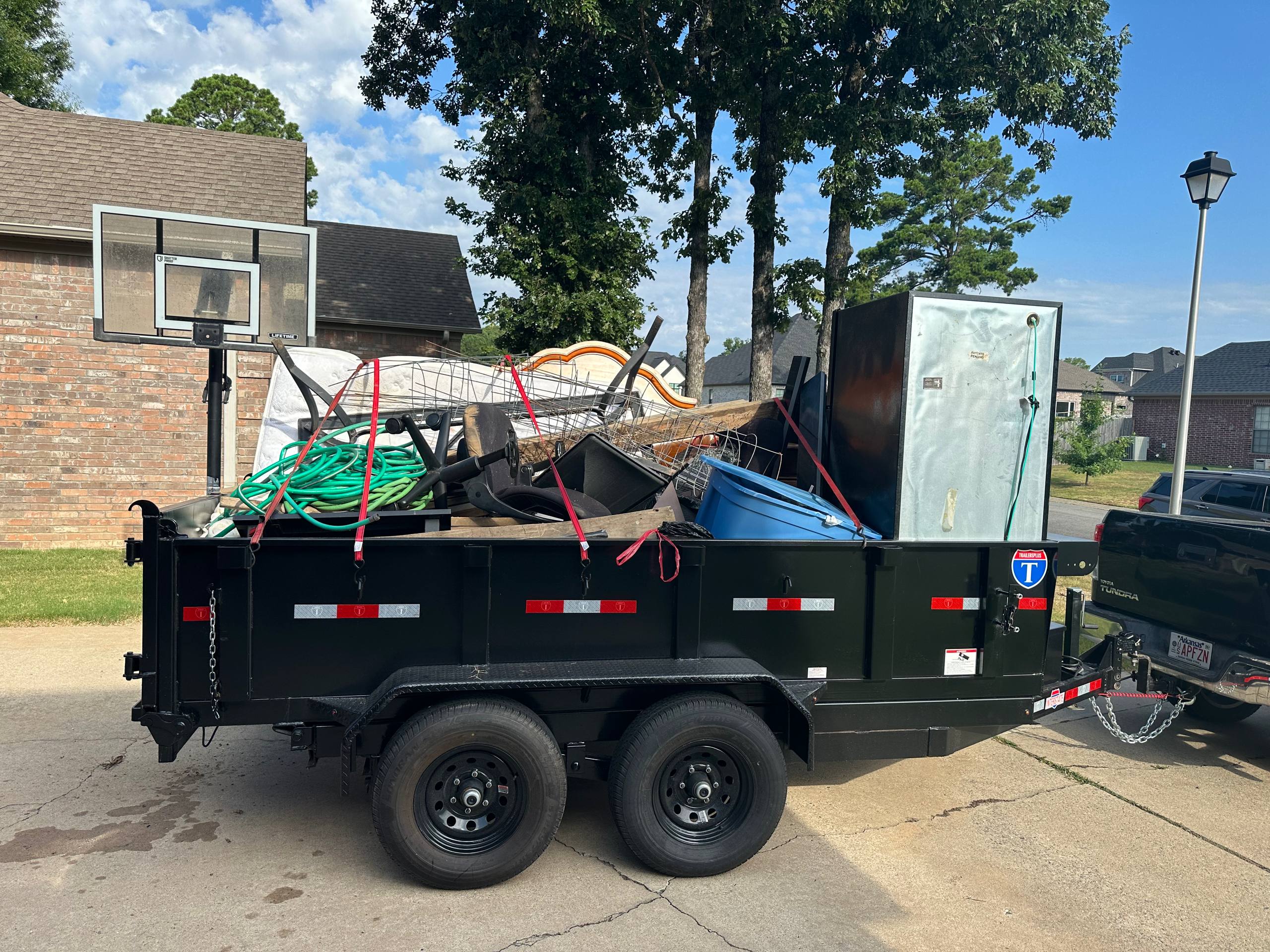 Loaded dump trailer ready for hauling
